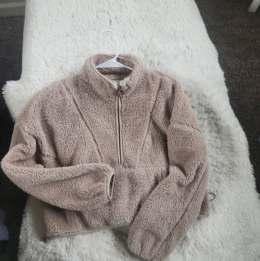 Aeropostale Fleece Teddy Sherpa Sweatshirt Half Zip